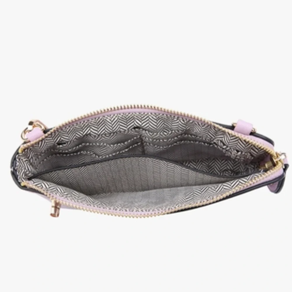 Dark Rose Crossbody Wristlet Clutch with Twist Lock Closure